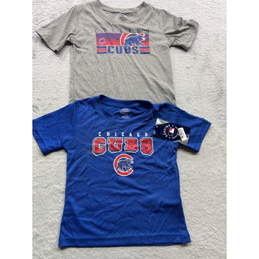 New Chicago Cubs MLB Toddler T-Shirt Bundle 2-Pack Blue Gray 3T Short Sleeve